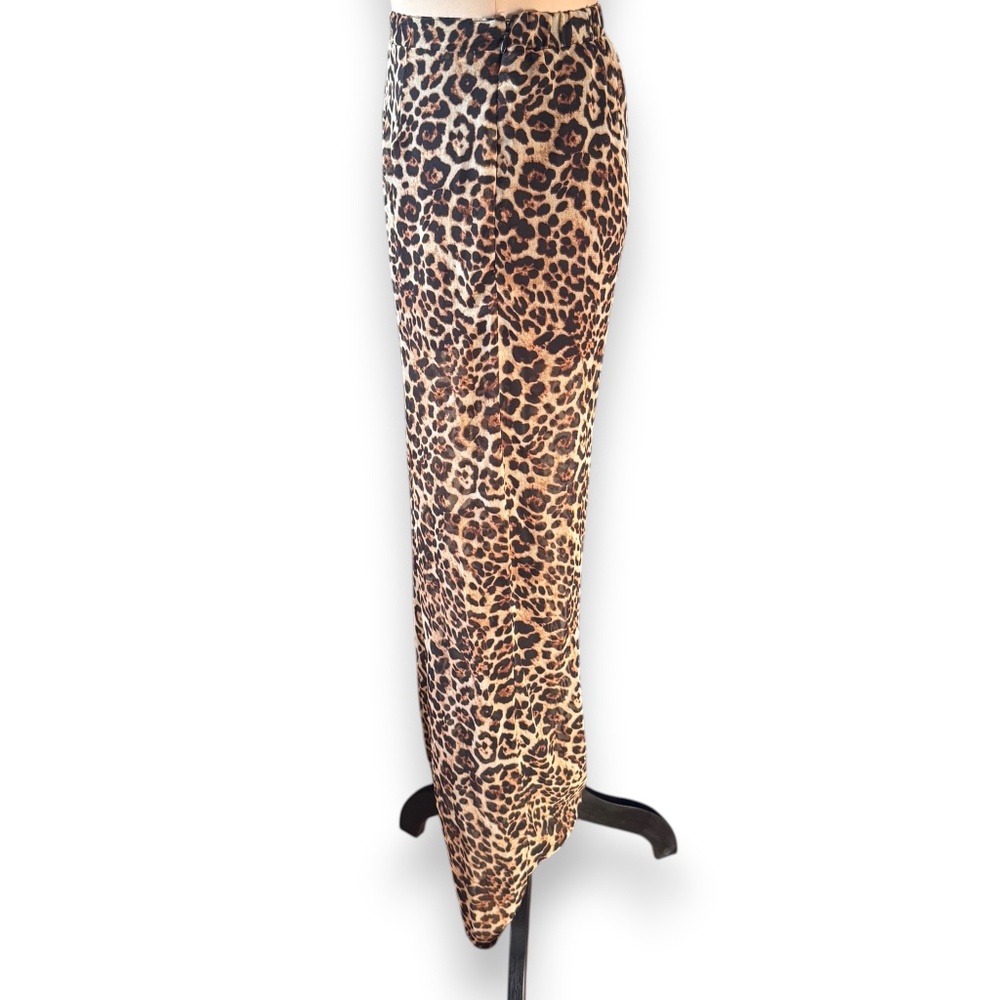 FOREVER 21 Leopard print wide leg pants size S - Picture 3 of 10